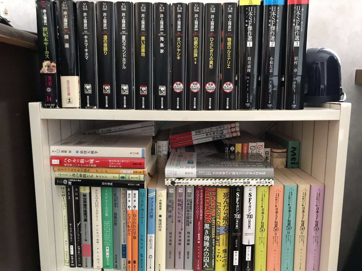 ちかふじ در توییتر めちゃくちゃ未整理な現在の自室本棚 です 大体奥と手前の2段になっているので 奥のものが見えないし取れない あと3枚目右上がめっちゃ傷付きそうで不安なので せめて何か1枚くらい間にはさみたい 本棚リレー