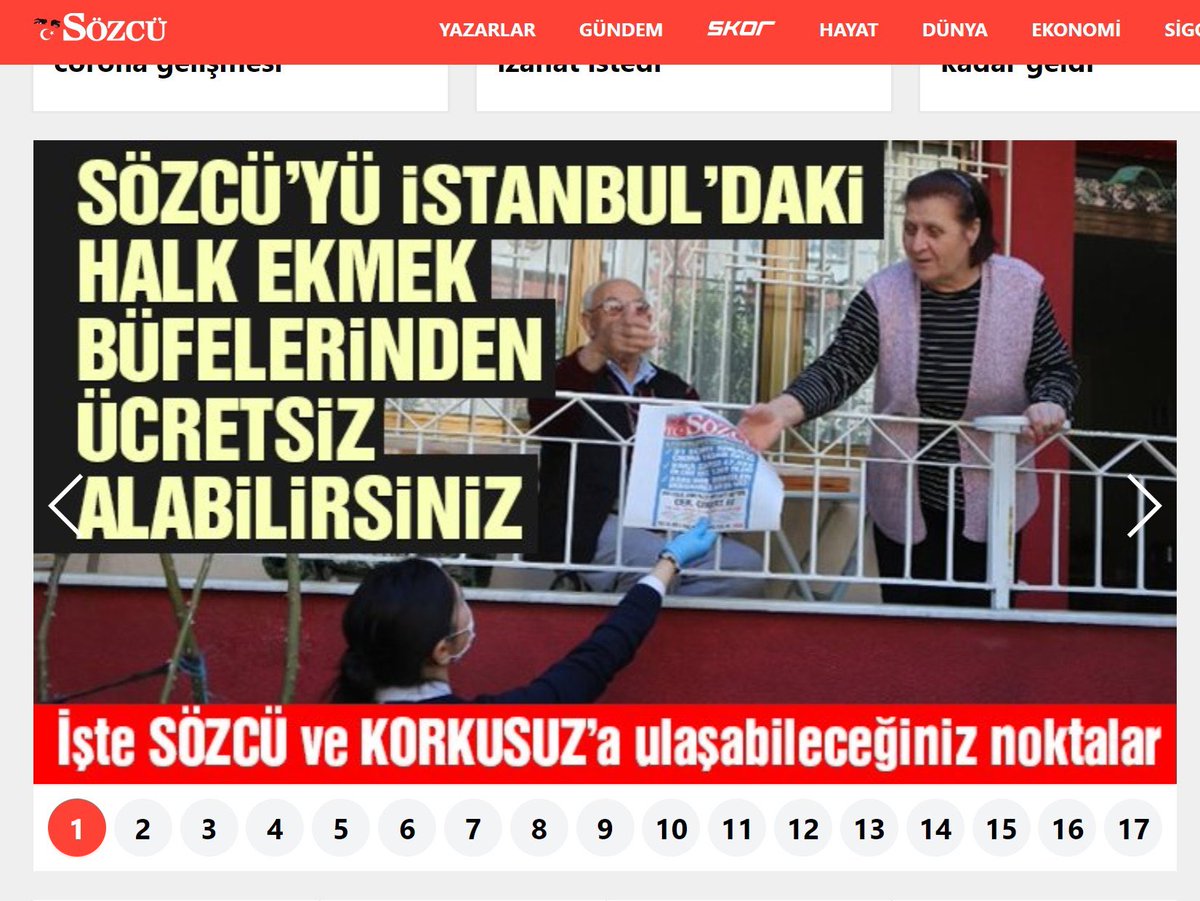 Ekrem İmamoğlu, Sözcü Gazetesini Halk Ekmek büfelerinde ücretsiz dağıtıyor. 
İstanbul Belediyesinin imkanları Sözcü gazetesine peşkeş çekiliyor.