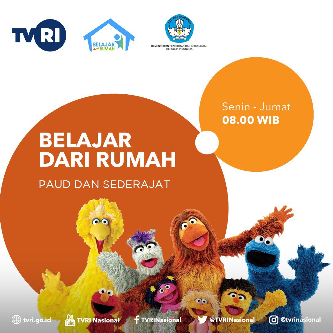 TVRINasional's tweet photo. Jadwal siaran program BELAJAR DARI RUMAH untuk tingkat pendidikan PAUD dan sederajat, SD kelas 1-3 dan sederajat, SD kelas 4-6 dan sederajat. 
#BelajarDariRumah🏠 
#DiRumahAja🏠 
#MediaPemersatuBangsa https://t.co/qfdMGEUMrZ