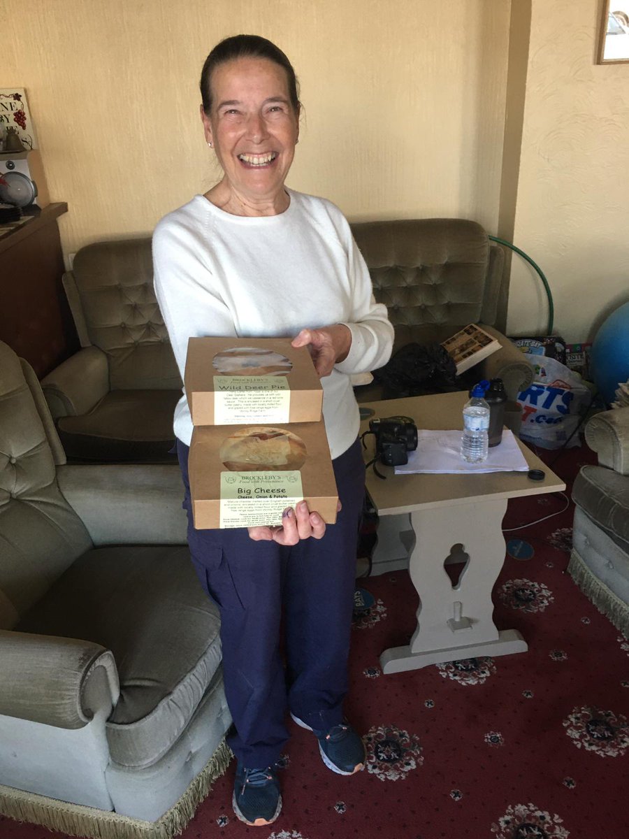 This is Freda she is very please that she told her neighourhood WhatsApp group that we were doing FREE delivery with piedrop.co.uk 
In Notts and Leics 
#piedrop