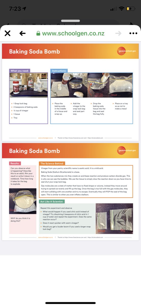 Looking for some science activities to do? How about making a storm in a glass? Lava lamp? Baking Soda bomb? 
 
Learn about science with these fantastic experiments you can do at home! 

Find all of them here: schoolgen.co.nz/fun-home-activ…

#edchat #STEAM #COVID19nz
