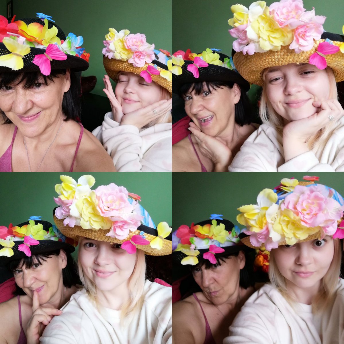 Charonbourke's tweet photo. Charon and Ruby's Easter bonnet parade... Feel free to join in! https://t.co/u2CnRUtMPg
