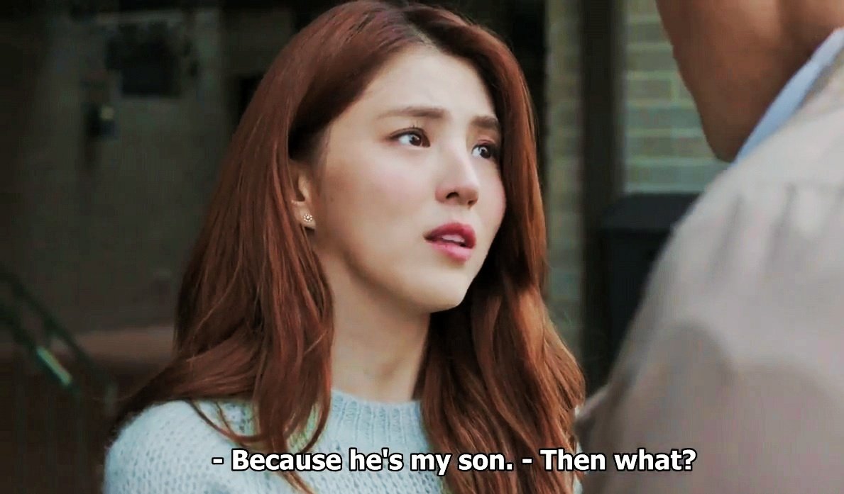 I was low key feeling sad for her.Cause she is very young and totally bewitched by that asshole.But after she said "why don't give up on your son cause ours is more important"The slightly sadness that i felt for her disappeared. She is trash like him. #TheWorldoftheMarried