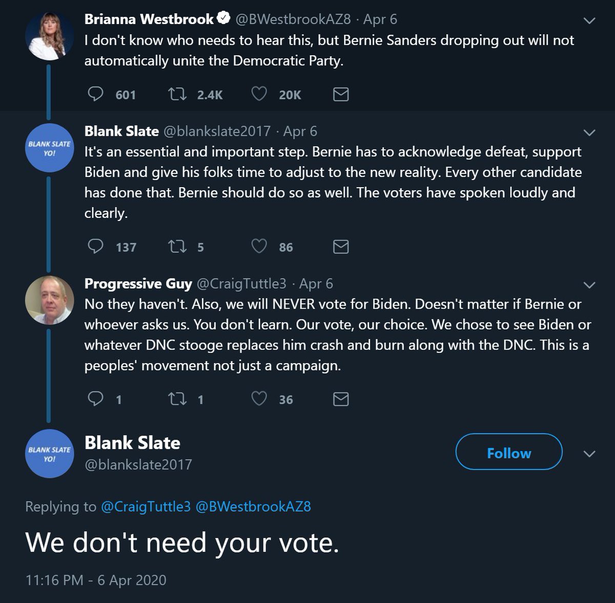 I feel like there is a mixed message here. It is 'essential and important' to unite but "we don't need your vote". So confusing. I'll just go with option 2. It's the easiest.