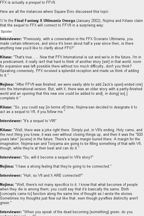 Resetera Nt Did You Know Final Fantasy Vii And Final Fantasy X Take Place In The Same Universe T Co Mlqobp6klg