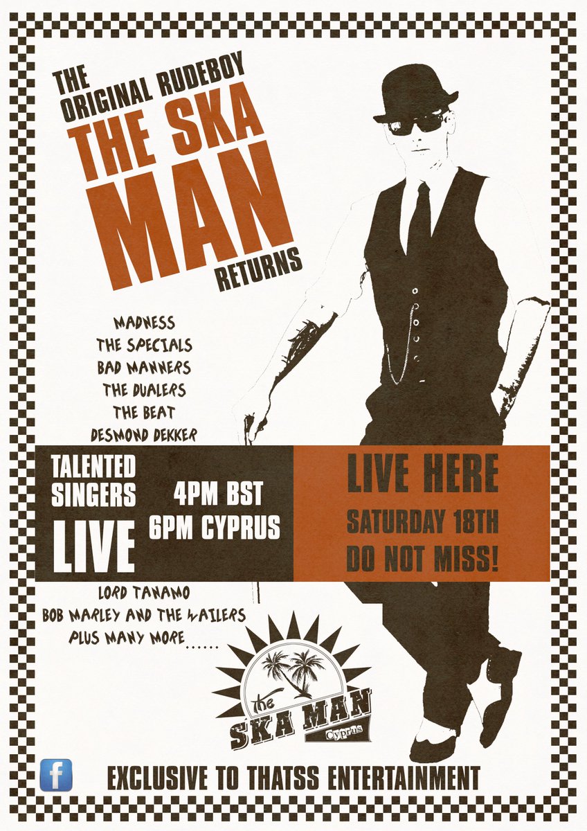 TheSkaMan1's tweet photo. Live this Saturday night at https://t.co/5E4mMmoAU8 The Ska Man brings you a full show of all the greatest skankin' hits from The Specials, Madness, Bad Manners, The Toots and The Maytals and many more. From 4pm BST @NevilleStaple @MadnessNews @paulineblack @SugaryStaple https://t.co/tlWZe4aHYO