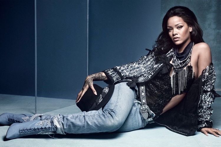 The Denim Dessert CollectionManolo and Rihanna’s 1st collaboration is an ode to denim, ranging from thigh-high boots to elegant stilettos. Each shoe is emblazoned with delicate sequins and artisan embroidery inspired by Rihanna’s own hand tattoos.