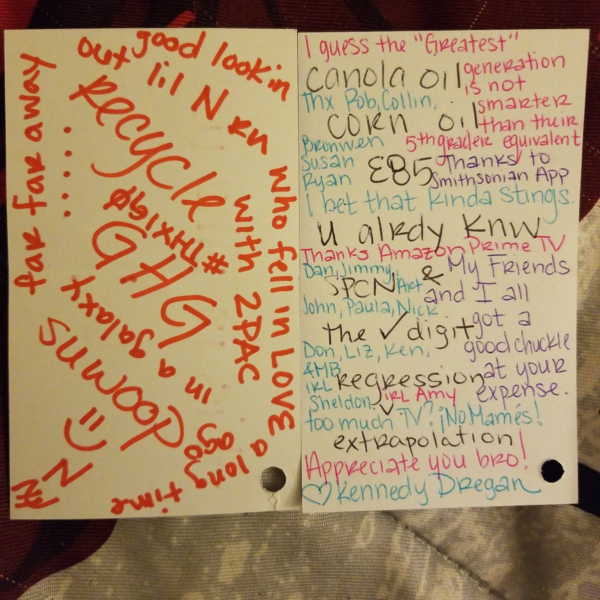 justbluntin's tweet photo. The notecards that started the "Coronavirus". 🤭 Hi nice to meet you. I'm "lil Corona" blessings and good tidings errybody 🖖🖖🖖 payin it forward. #acaawesome #thisiswhyweyinandyang #thisiswhyweplankaroundtheworld #thisiswhywereggaetón #thisiswhywereggaetone #plankaroundtheworld https://t.co/r2OSMvOdmZ
