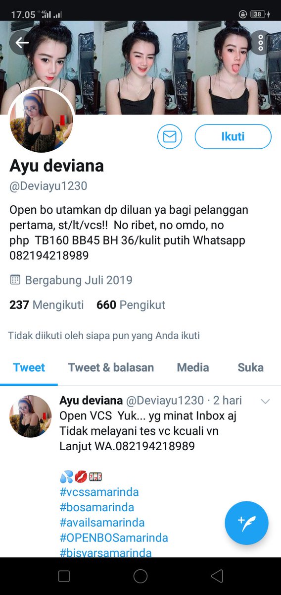 Bimo34808143's tweet photo. Hati2 penipu ini @Deviayu1230
nama : rina oktaviany norek BCA 1440597676 
Sudah dibayar tapi menghilang..
#openbosamarinda 
#availsamarinda 
#vcssamarinda 
#bookingsamarinda 
#bispaksamarinda 
#bisyarsamarinda 
#bosamarinda
#includroomsamarinda https://t.co/JS2LPwy8lf