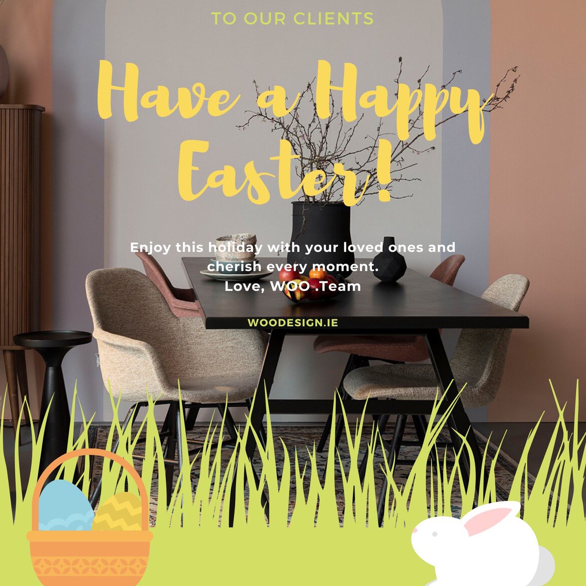 WOO__Design's tweet photo. We wish you a healthy, peaceful, cheerful Easter 💚🐣

#easter #happyeaster #woodesign #furnituredublin #furnitureireland #irishshop #irishstore #interior #shopirish #buyirish #dublin #lovindublin #ireland #homedecor #homeinterior #interiordesign #furnitureshop #uniquefurniture https://t.co/LRxIhu5nCJ