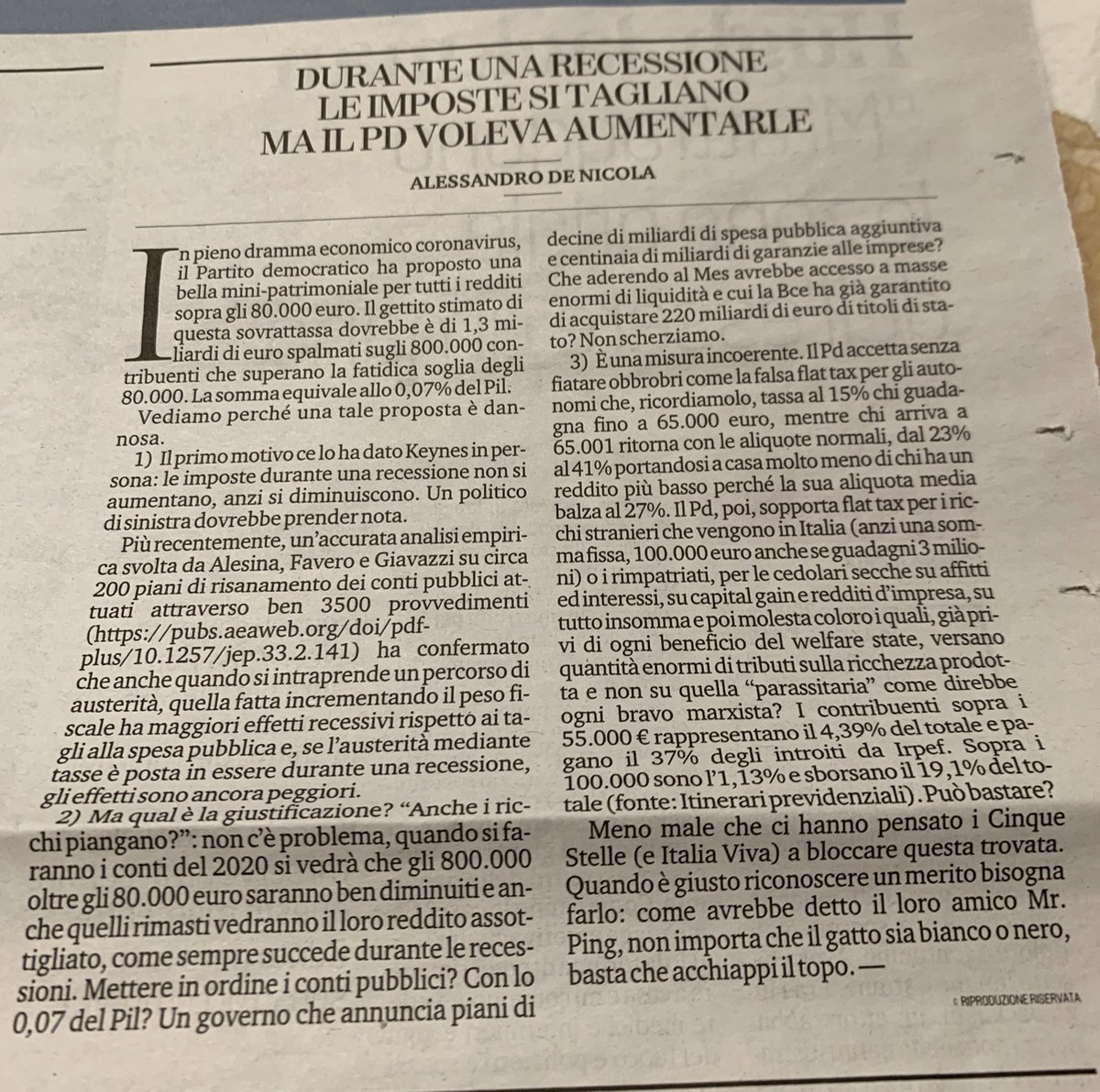 OGiannino's tweet photo. Prima di nuovi sgangherati assalti per addizionali IRPEF o patrimoniali, ripassare qualche numeretto su quanto gettito sul totale strapagano oggi i pochi “ricchi” secondo l’anagrafe tributaria. Bravo @aledenicola https://t.co/DLA0FKObFT