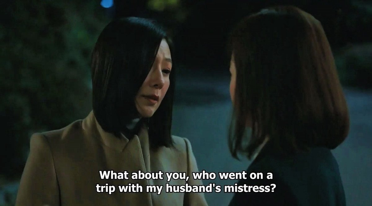 "What about you, who went on a trip with my husband's mistress?"I SWEAR! I WAS THINKING ABOUT THE SAME THING WHEN SHE ACCUSED SUN WOO!  #TheWorldoftheMarried #부부의세계