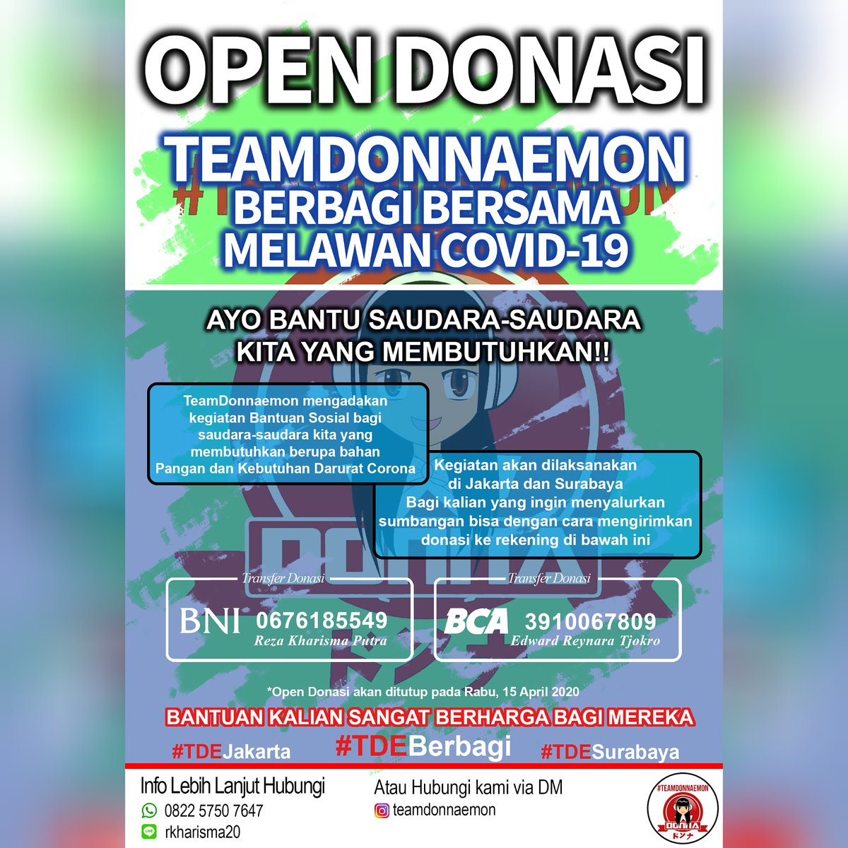 Yuk bantu share. Bantu donasi jg ya.. for more info bisa cek ig <a href="/TeamDonnaemon/">#TeamDonnaemon</a>