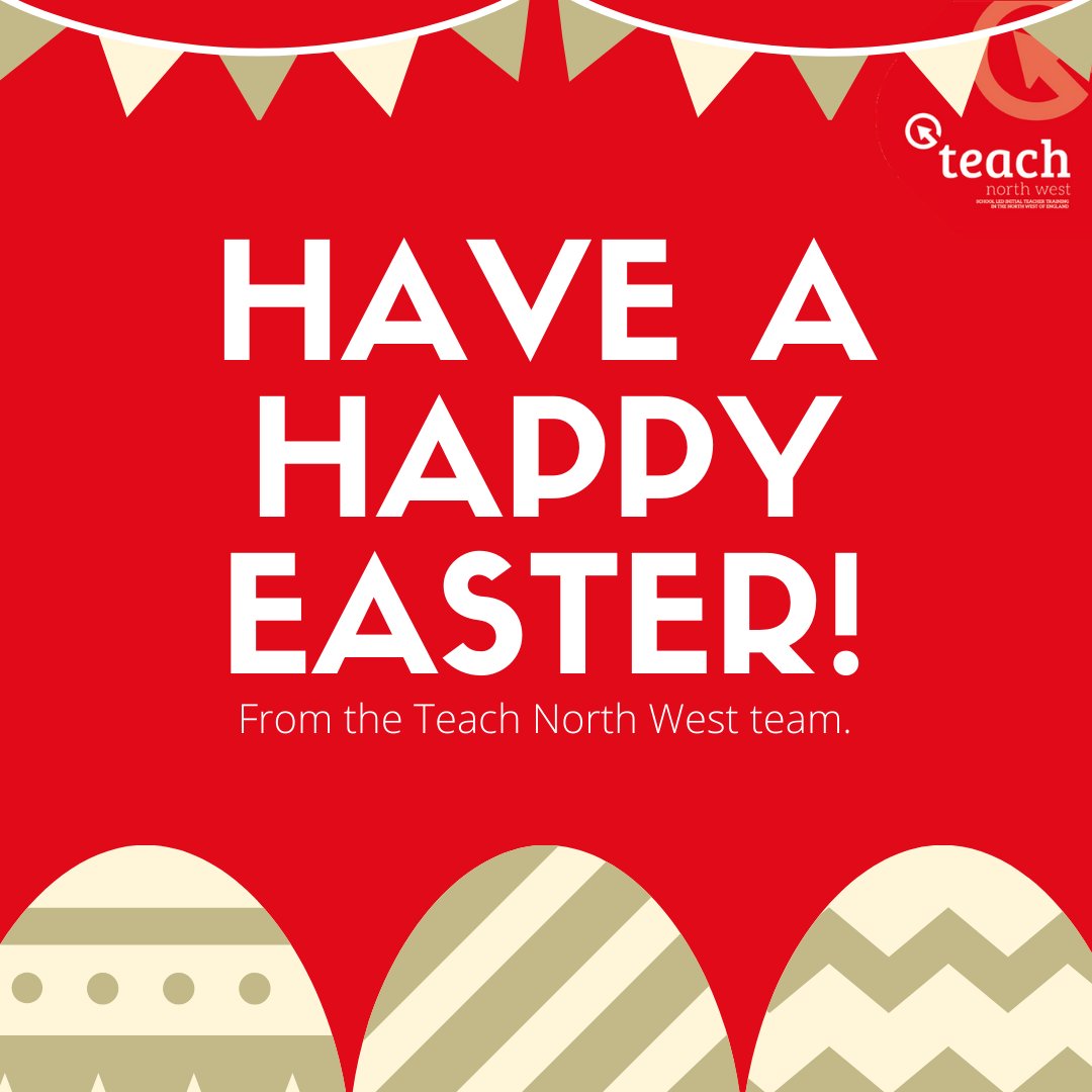 We hope everyone has a happy Easter, from all the team at Teach North West. 

#SCITT #northwest #training #easter #staysafe