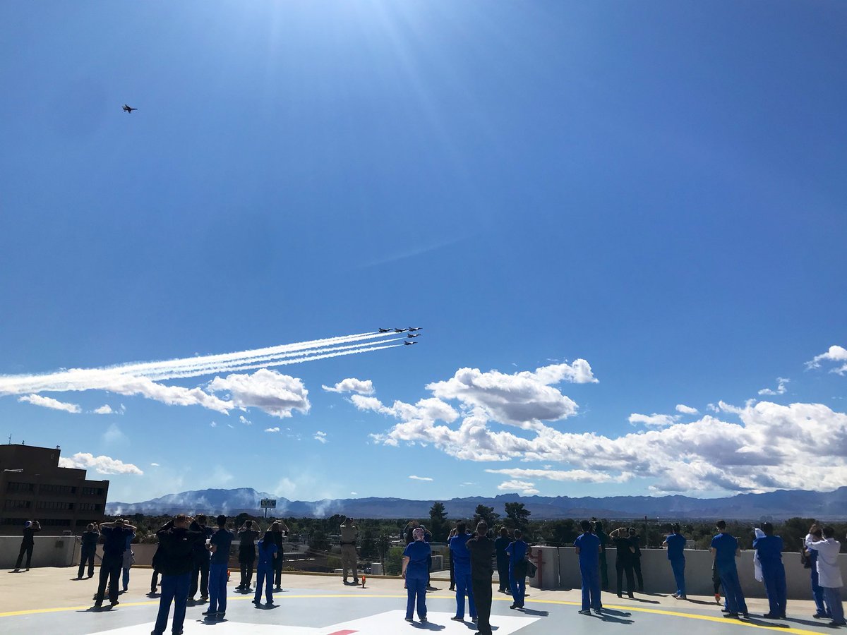 We flew for the healthcare workers working hard to combat COVID-19 in these 18 hospitals and medical facilities in the <a href="/CityOfLasVegas/">City of Las Vegas</a>. They are true heroes! #VegasGoesBlue
