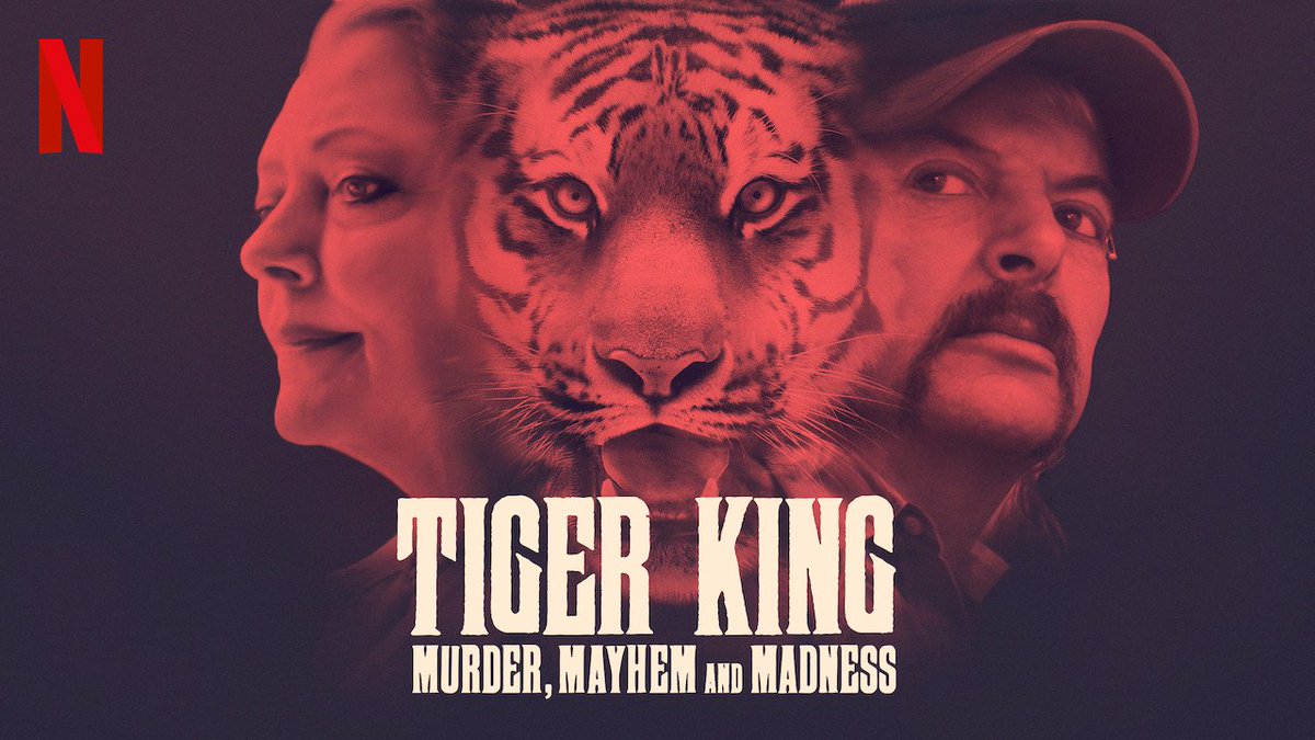  #TigerKing  : Murder, Mayhem and Madness - Super addictive! Truly wild and crazy documentary haha. Everyone with Netflix should watch. Hopefully there are more episodes coming!