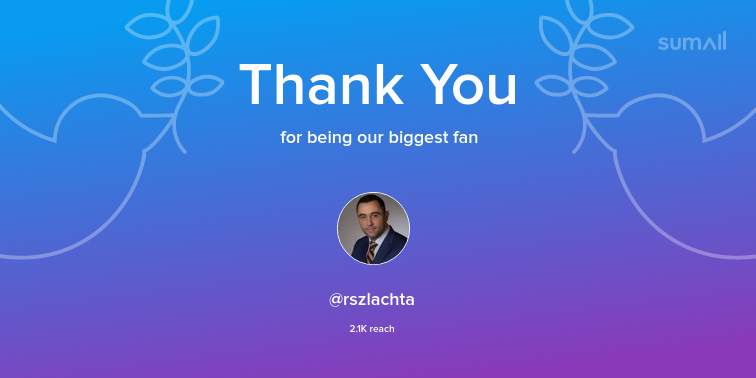 Our biggest fans this week: rszlachta. Thank you! via sumall.com/thankyou?utm_s…