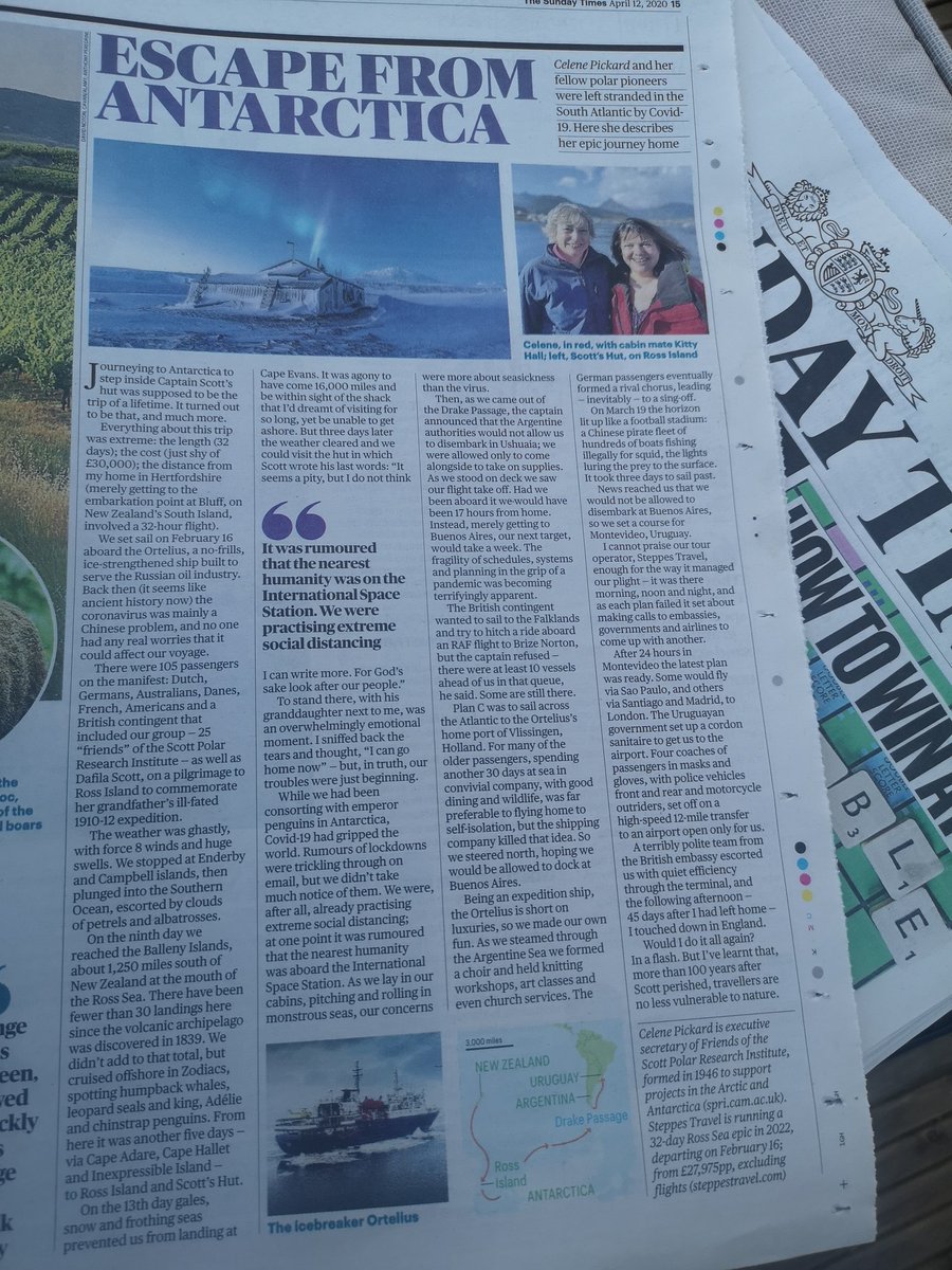 Great to see a glowing write-up in the Sunday Times today of our lovely client <a href="/steppestravel/">Steppes Travel</a> going above and beyond to get people home from Antarctica.