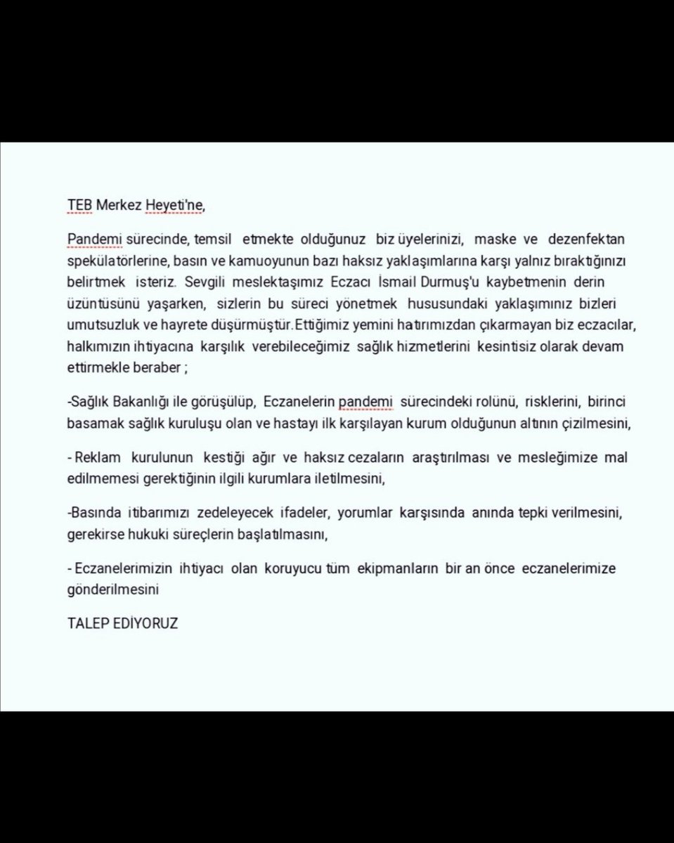 #Eczacıolaraktalebim