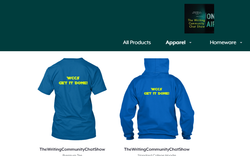 writing_show's tweet photo. We are updating the products that we offer. Each sale will help the show. Just imagine dropping your next bedtime story challenging in the Wccs T or snuggled up on a rainy day reading in the Wccs hoodie! Perfect. You can also support us monthly.
https://t.co/qVvaOposWU https://t.co/WbiuMt7or4