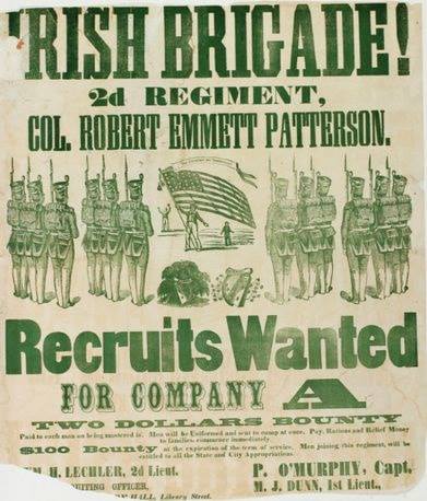 Approximately 200,000 Irish born men fought in the War, the number of Irish on Union side far outweighed the Irish in the Confederacy. Around 150 Irish born men who fought in the civil war were recipients of the USA’s highest military award the  #MedalofHonor for their bravery.