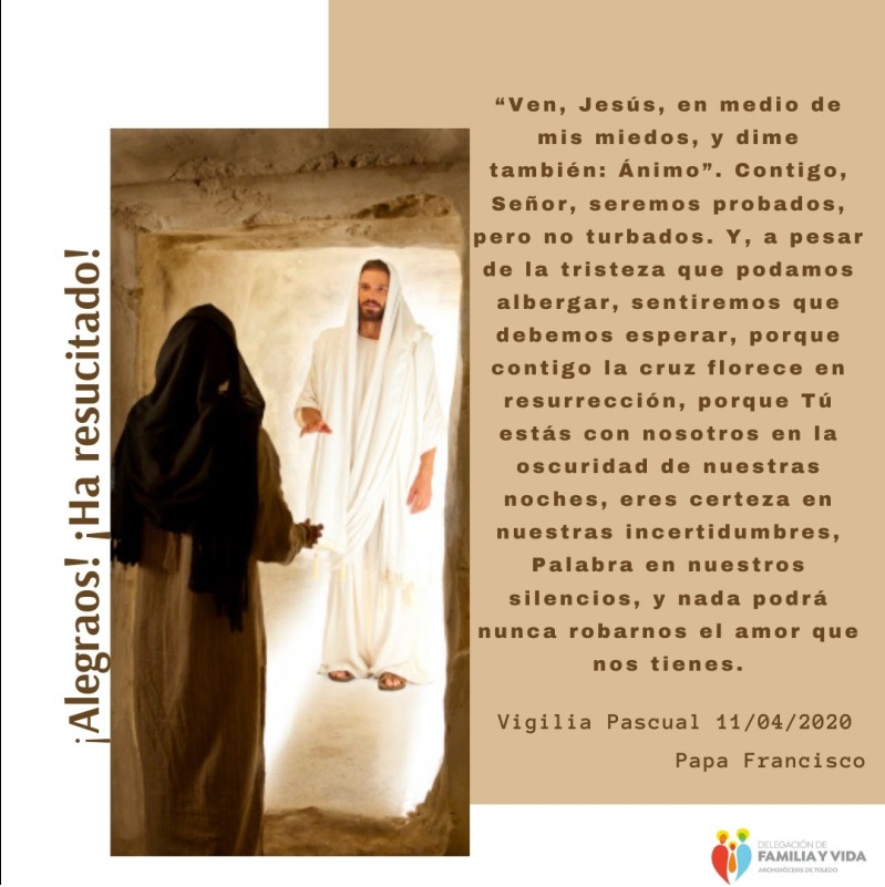 ¡ Feliz Pascua de Resurección! 
Os recomendamos como lectura para este #domingo la #homilia del #PapaFrancisco de la #VigiliaPascual2020 ➡️vatican.va/content/france…                                       #FelizDomingo #FelizDomingoDeResurreccion