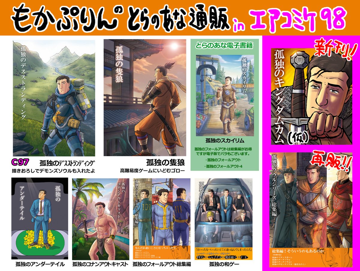 タグ付けると紹介してくれるとのことなんで再掲失礼。
エアコミケ98新刊、孤独のキングダムカム制作中です。
今年もマニアックだぜ。
#エアコミケ準備室 #ネット超会議2020 #参加 #C98