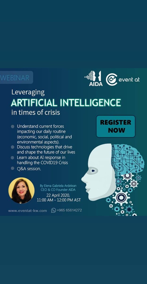 pro_source22's tweet image. Join us for the live webinar on 22 april and understand how #ArtificialIntelligence can be utilized in the times of crisis, #register now
#training #webinar #workshop #gcc #event #ArtificialIntelligence #machinelearning #informationtechnology #technology