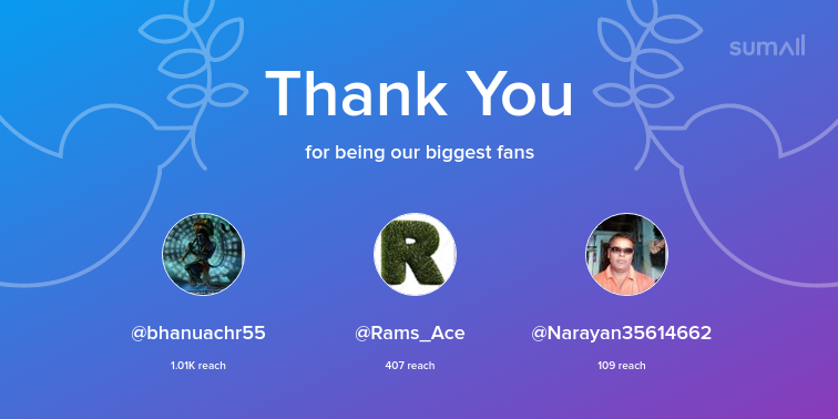 akki_rotti1's tweet photo. Our biggest fans this week: bhanuachr55, Rams_Ace, Narayan35614662. Thank you! via https://t.co/8nGNDZFDKQ https://t.co/nVFQ6744dd