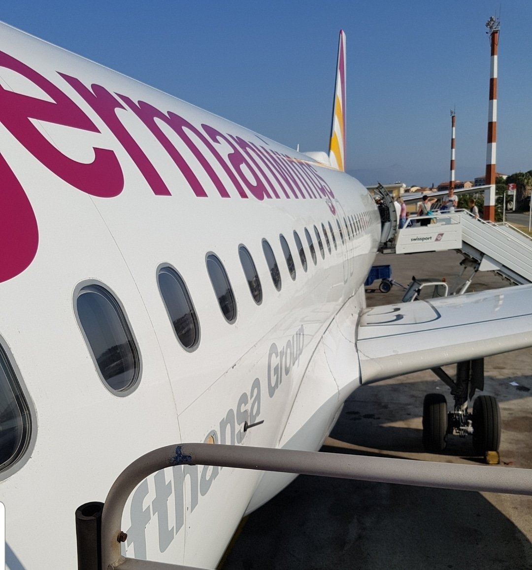 GermanwingsA's tweet photo. At #KorfuAirport stands the beautiful @airbus A319. This picture was taken at the #4u times and the flightnumber was 4u5617 (CFU-DRS) Korfu-Dresden  #ForEver4u #WirSindGermanwings #ForEverGermanwings https://t.co/Jm0fOCIj1P