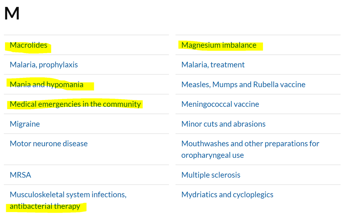 Here is another random letter, "M".I've highlighted in Yellow the section of drugs where taking one regularly, when you don't need it, will likely do you harm.