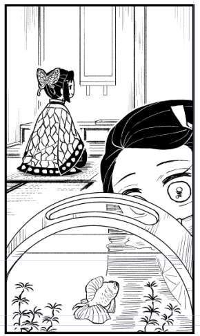 禰豆子ちゃんとしのぶさんと金魚 