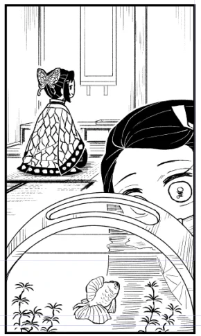 禰豆子ちゃんとしのぶさんと金魚 