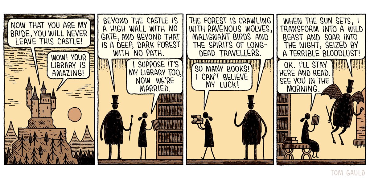 tomgauld's tweet image. my cartoon for yesterday’s @guardianreview 
#library

p.s. my new book: tomgauld.com