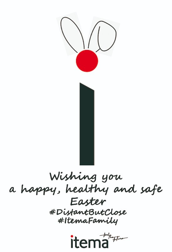 ItemaGroup's tweet photo. Auguriamo a tutti i nostri Clienti, Partners, Amici una Pasqua fatta di felicità, salute e protezione #DistantiMaVicini #ItemaFamily
We wish to all our Customers, Partners, Friends a Happy, Healthy and Safe Easter #DistantButClose #ItemaFamily https://t.co/RfF176GEJ9