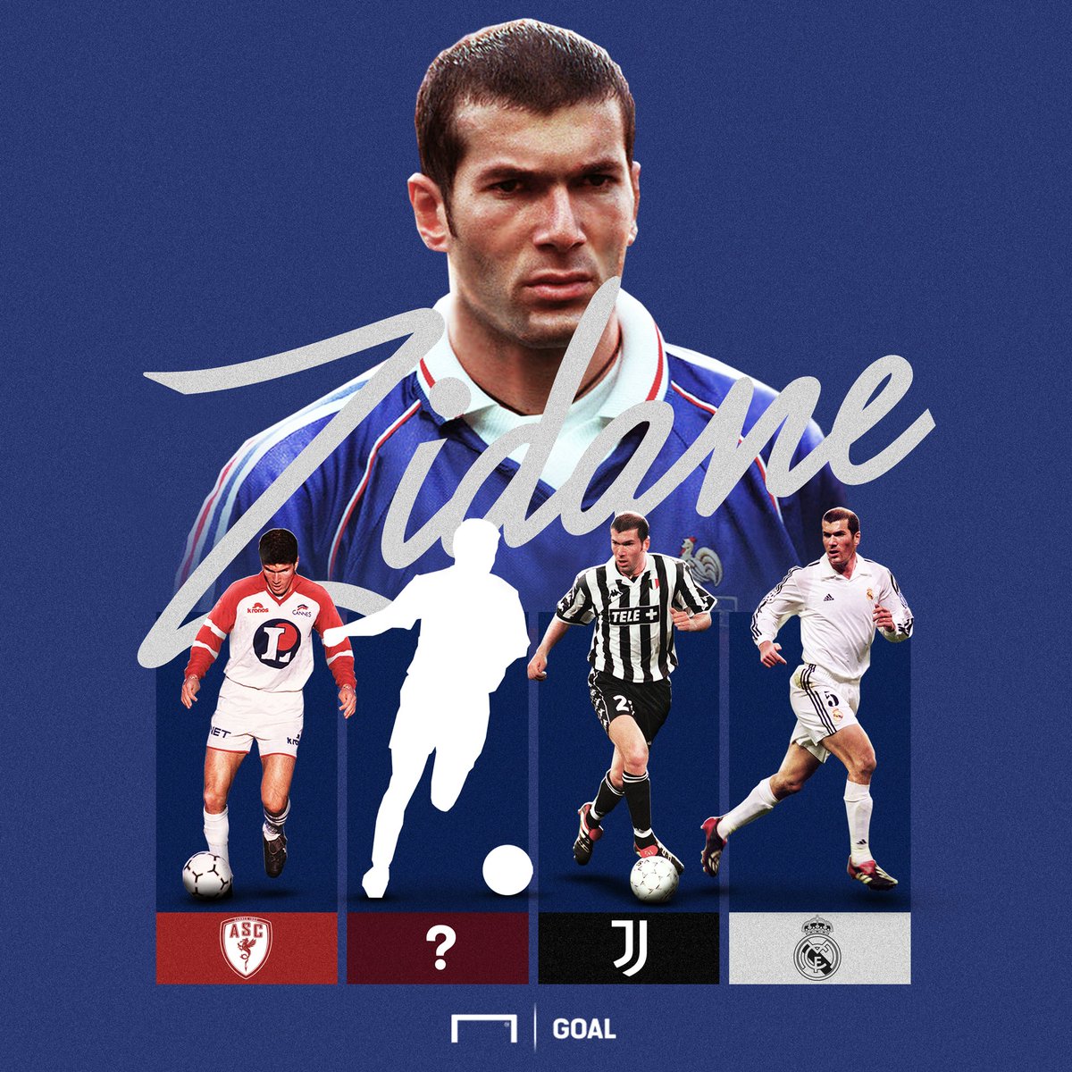 GOAL_ID's tweet photo. Karir Zinedine Zidane 👇

Cannes 🇫🇷
❓
Juventus 🇮🇹
Real Madrid 🇪🇸

Bisakah kalian menyebutkan nama tim yang hilang? 🤔 https://t.co/BcPXeWOnSY