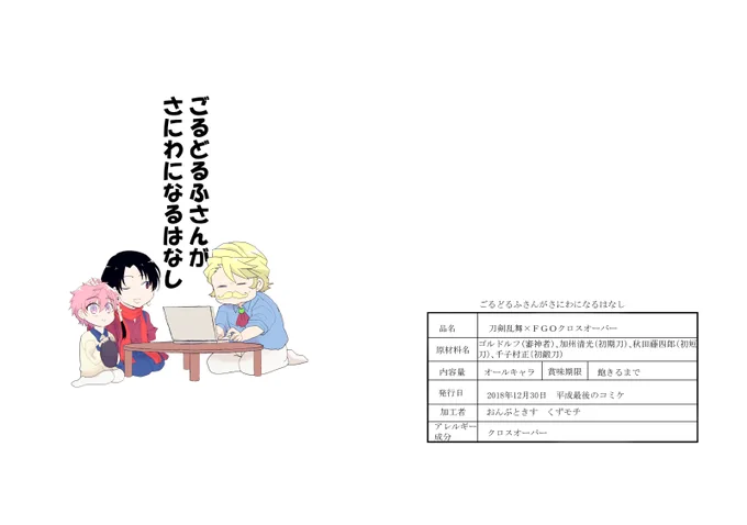【WEB再録】ゴルドルフ審神者本 