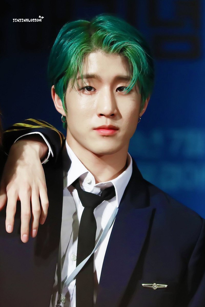 Park Jinwoo or Jinjin green hair an important and necessary thread