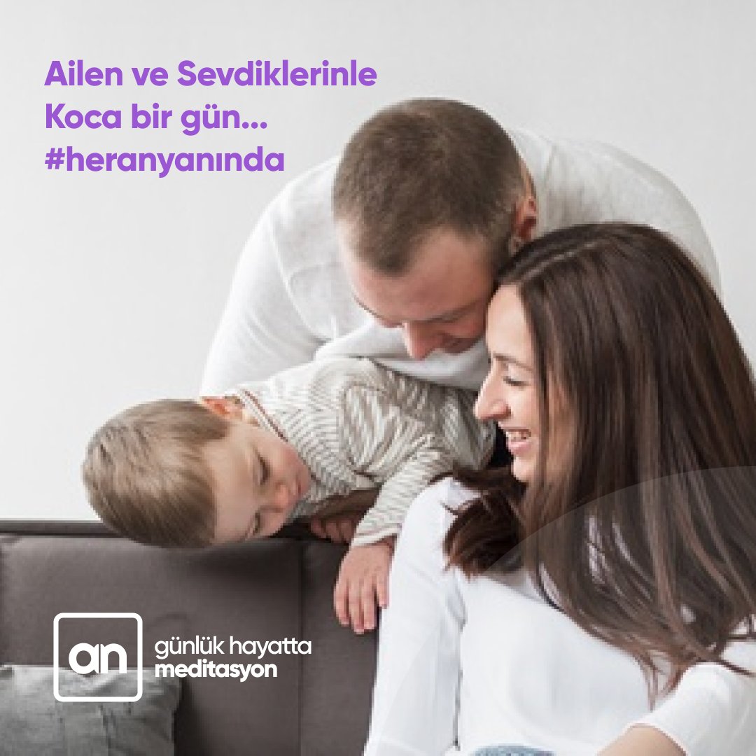 Evde geçirdiğimiz bu günler, birbirimizle kalmak, birlikte kaliteli vakit geçirmek için önemli bir fırsat. Bu Pazar gününde tüm dikkatini ailene ver.

#evdekal #meditasyonyap #anapp #meditasyon #mindfulness
#covid_19 #sakinkal #sağlıklakal #heranyanında #anıntadınıçıkar