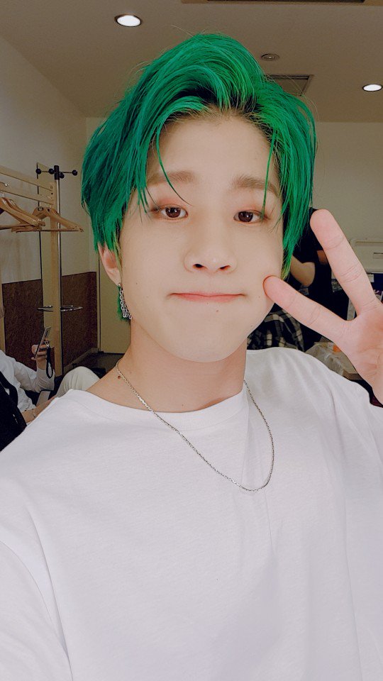 Park Jinwoo or Jinjin green hair an important and necessary thread