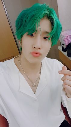 Park Jinwoo or Jinjin green hair an important and necessary thread