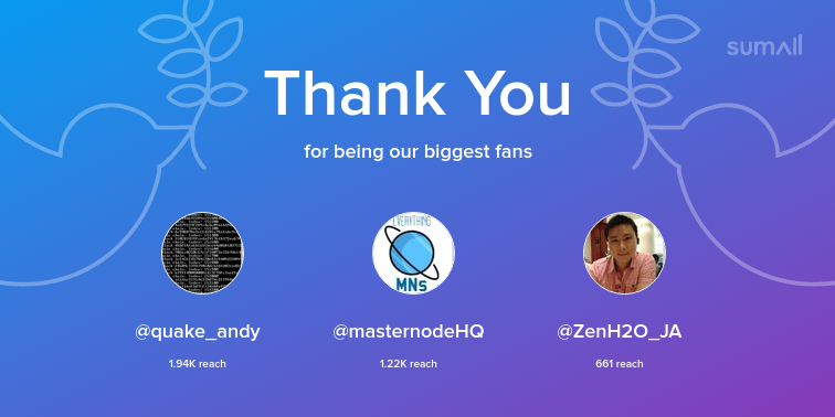 teloscoin's tweet image. Our biggest fans this week: quake_andy, masternodeHQ, ZenH2O_JA. Thank you! via sumall.com/thankyou?utm_s…