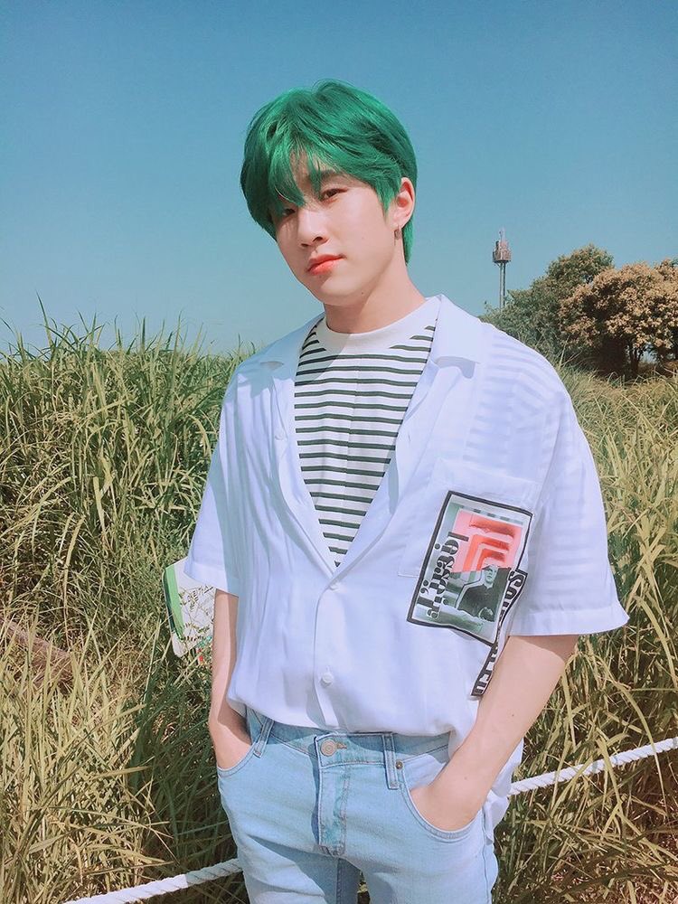 Park Jinwoo or Jinjin green hair an important and necessary thread