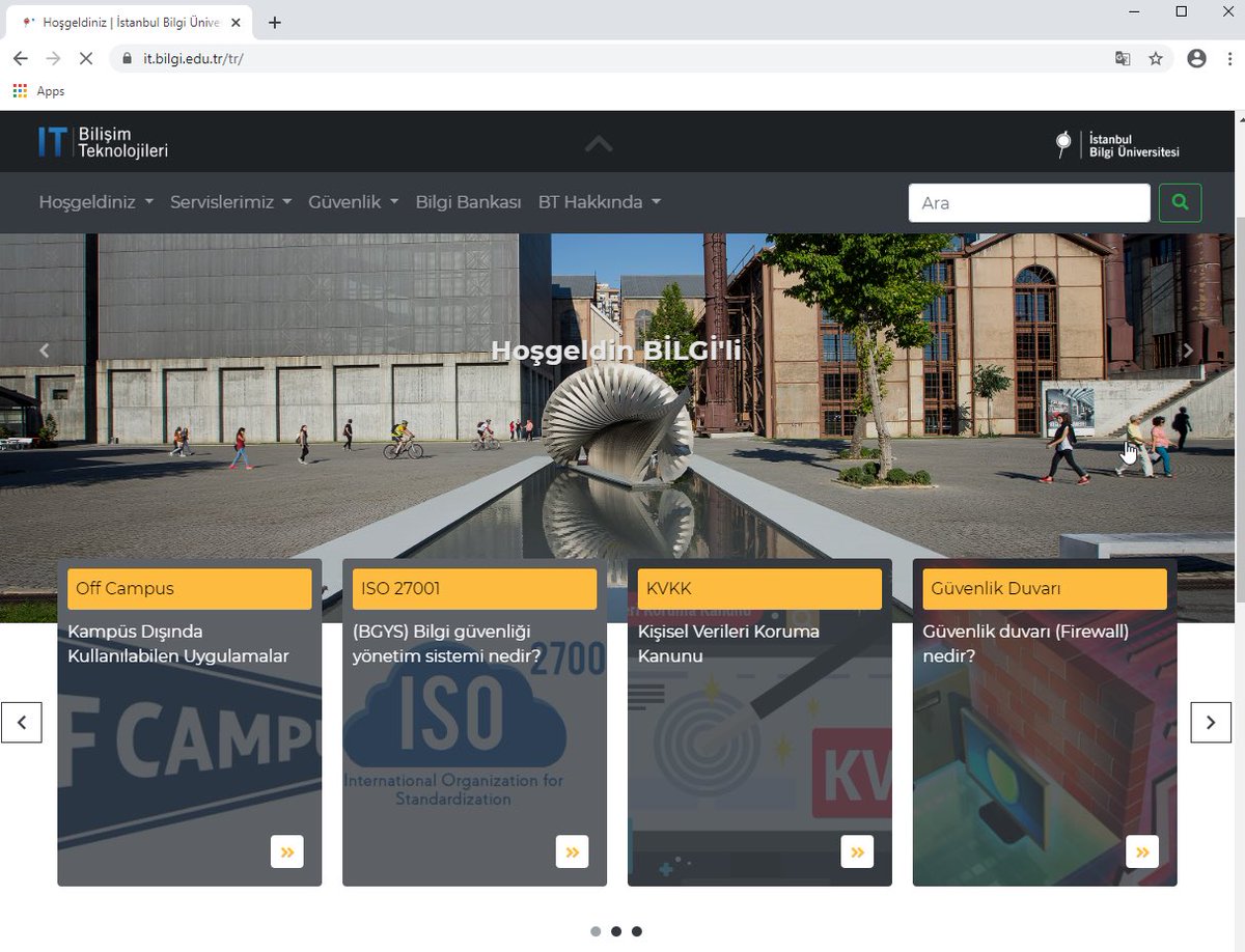 BİLGİ kampüsleri dışında da bazı uygulamaları kullanabilirsiniz. Hangi uygulamaları, nasıl kullanabileceğiz hakkında bilgi için tıklayınız..

it.bilgi.edu.tr/tr/bilgi/kampu…