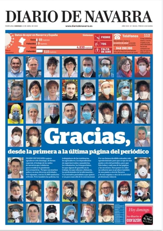 Muchísimas gracias a toda la gente que está luchando contra este virus y a todos los que se quedan en casa.