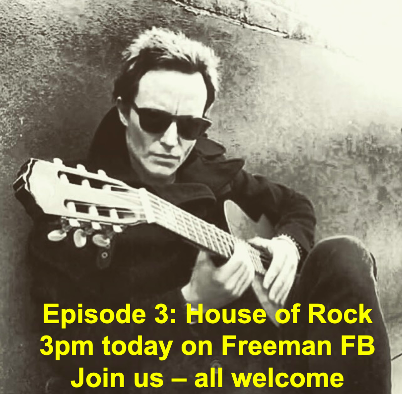 Everyone welcome at the Freeman House of Rock Easter special - today 3pm on facebook.com/freemanrocknro… #lovefreeman #alonetogether #freemanrocknrol