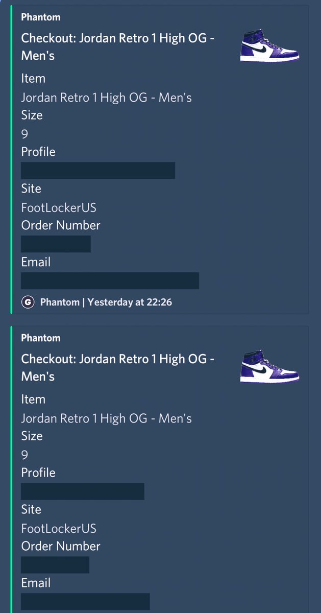silktreet667764's tweet image. Last tweet for this week!!!!!
Jordan 1 court purple
Copped 3 pairs from FTL 2 emails came in 1 got canceled W
S/O 
Bot @GhostAIO 
Proxies @SlashProxies @Leafproxies @Brazy_Kicks @WorksSubnet 
Group @SoleSociety__ @SenseiNotify @SneakerPings