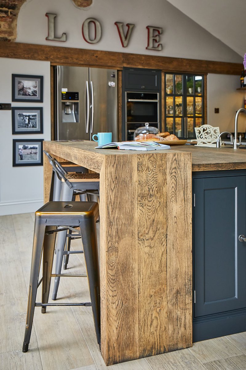 Rustic breakfast bars help keep the flow of the #kitchen uninterrupted #rustic #bespoke maincompany.com