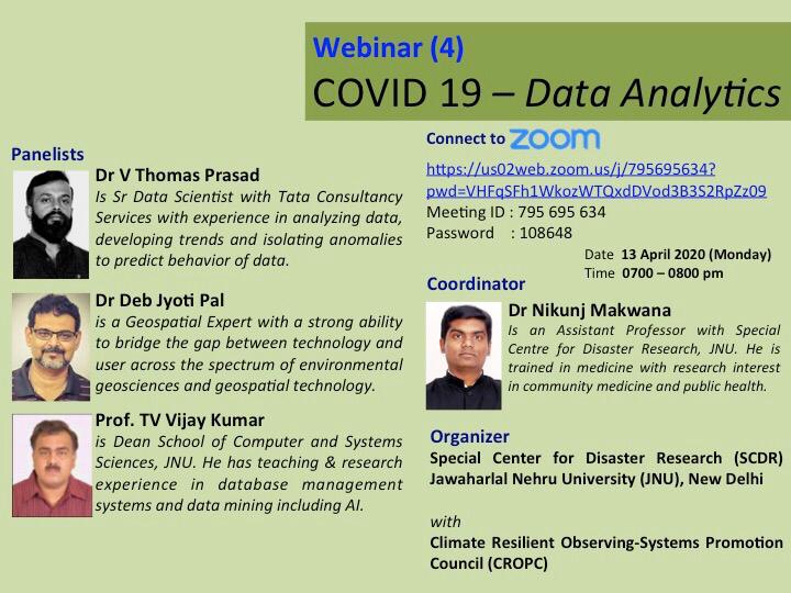 Mamidala Jagadesh Kumar As Part Of Creating Awareness And More Importantly Share Information On Covid 19 Jnu Has Been Conducting Several Webinars Inviting Experts From India And Abroad The Fourth Such