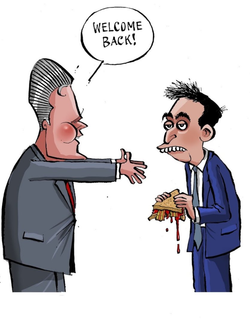 THREADI've seen quite a few tweets demanding that antisemitism campaigners call out the antisemitic depiction of Ed Miliband in the cartoon below.